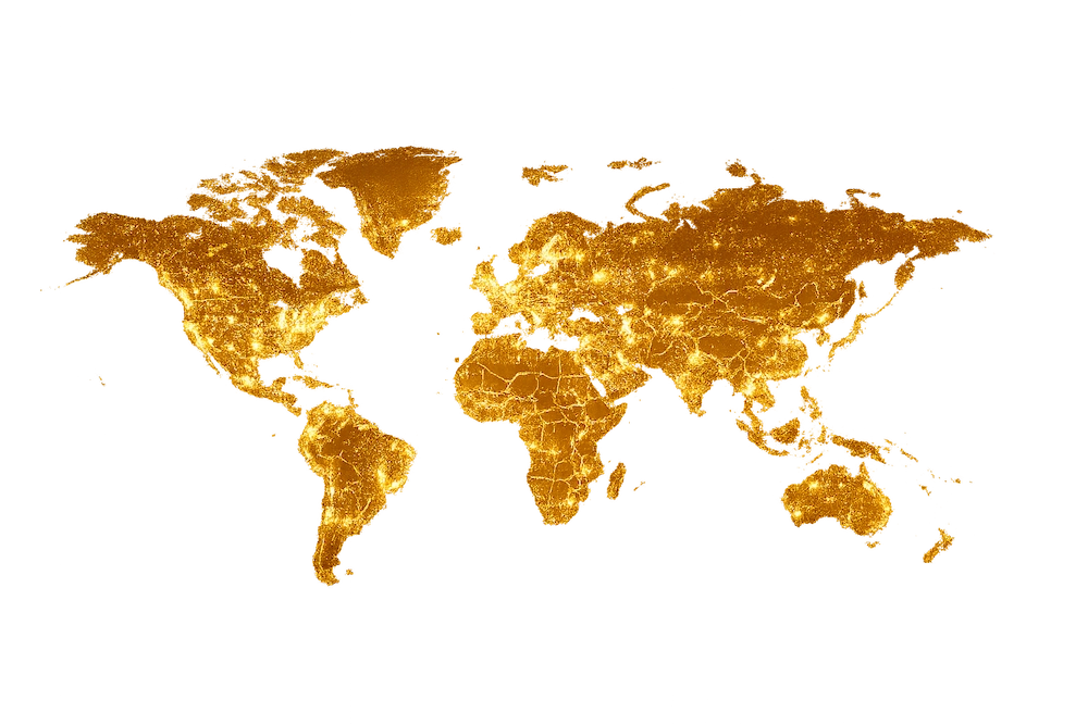 Gold market map background